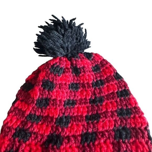 Red and black checkered stocking cap - Picture 2 of 4